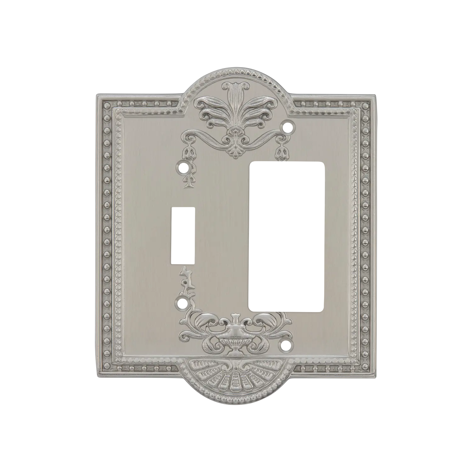 Meadows Switch Plate with Toggle and Rocker in Satin Nickel
