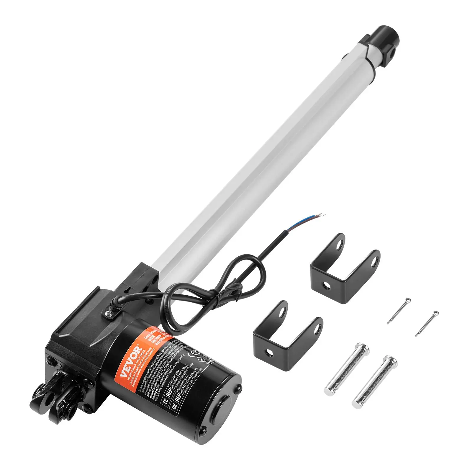 【summerfinds】VEVOR Linear Actuator 12V, 14 Inch Heavy Duty 1320lbs/6000N Linear Actuator, 0.19"/s Linear Motion Actuator with Mounting Bracket & IP44 Protection for Electric Door Industrial Machinery Vessels Cargo