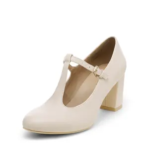 Dream Pairs Women's T-Strap Mary Jane Pumps with Chunky Heel Walking Shoes Rubber