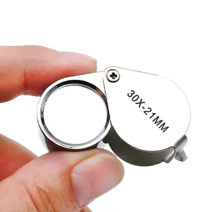 30x professional folding portable jewelry magnifier, high-definition double-lens coin and gemstone identification tool, adjustable folding portable diamond grading and testing instrument.