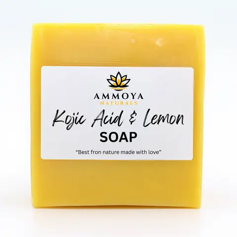 Ammoya Naturals Lemon, Turmeric & Kojic Soap - Beauty Products for Bath & Shower, Skin Repair & Gentle Cleansing Body Care