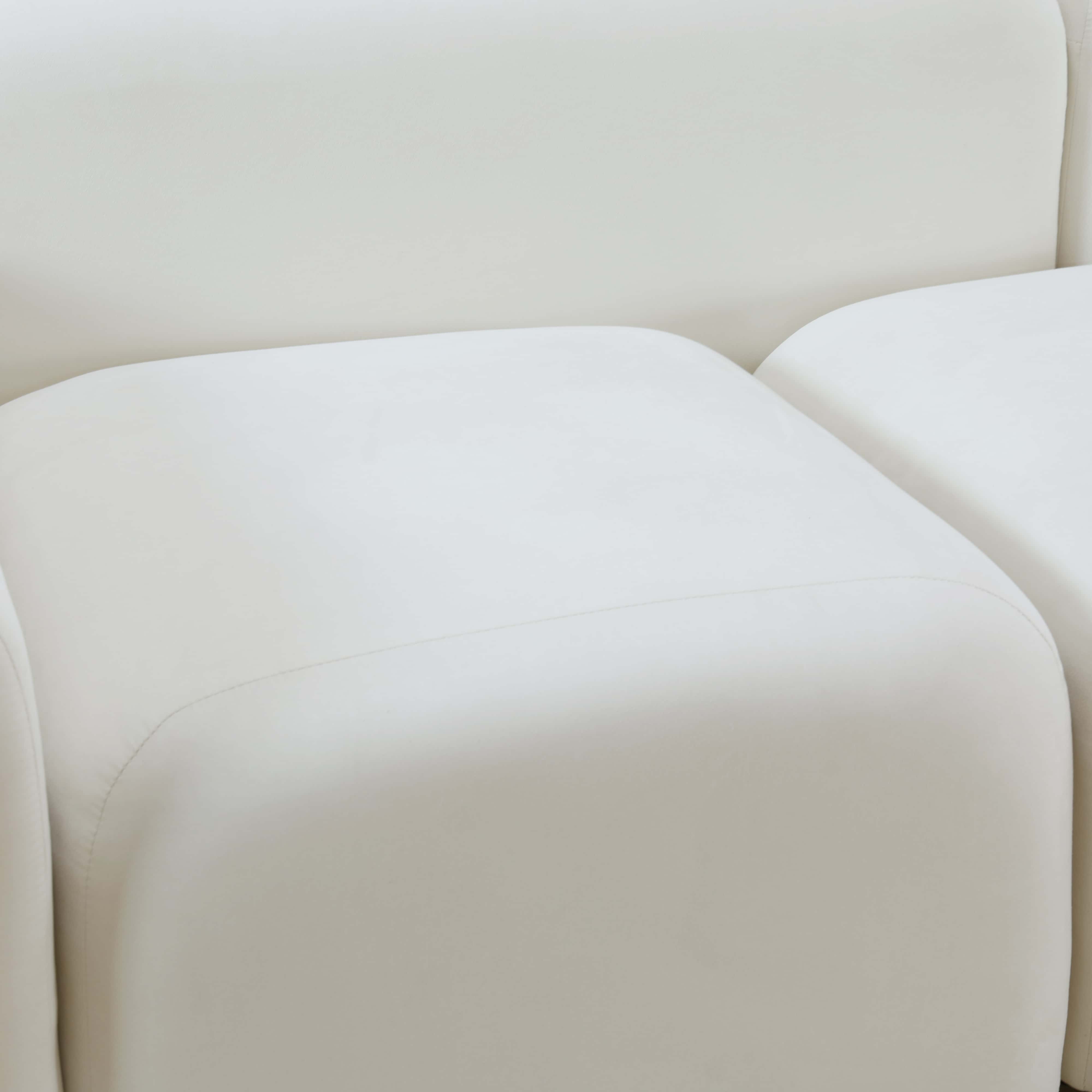 White Microfiber 2-Piece Living Room Sofa Set