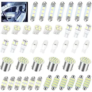 14/42 Pcs Car LED Lights Kit, Auto Interior Bulbs Set, 6000K 12V T10 For Accessory, Brake, License Plate, Map, Parking Lights