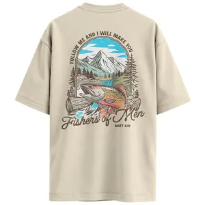 Comfort Colors Fishers of Men Shirt, Christian Fishing Shirt, Matthew 4:19 Bible Verse Graphic Tee