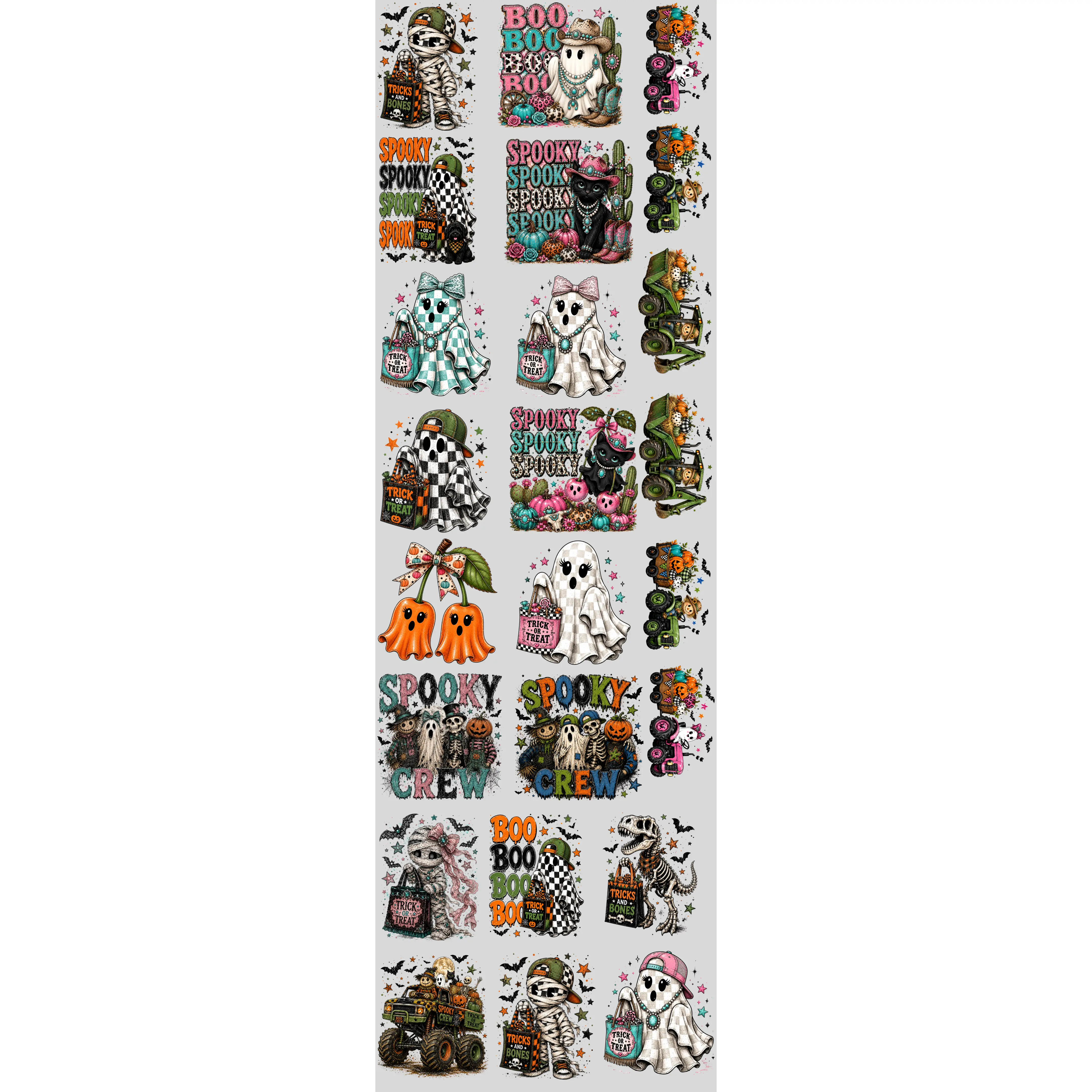 Kids Halloween DTF Gang sheet 22"x76"