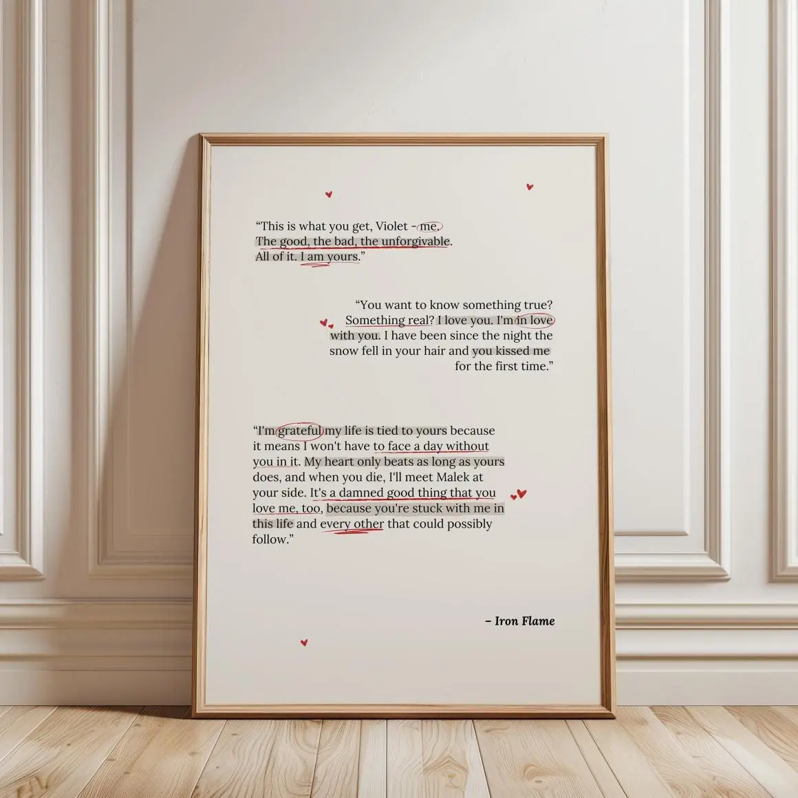 FOURTH WING Wall Art | Digital Posters | Book Quotes Print | Bookish Poster | Book Lover Art Print | Home Decor | Xaden Iron