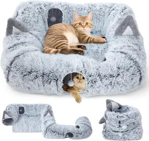 Large Cat Tunnel Bed, Cat Play Tunnel for Small Medium Large Cats