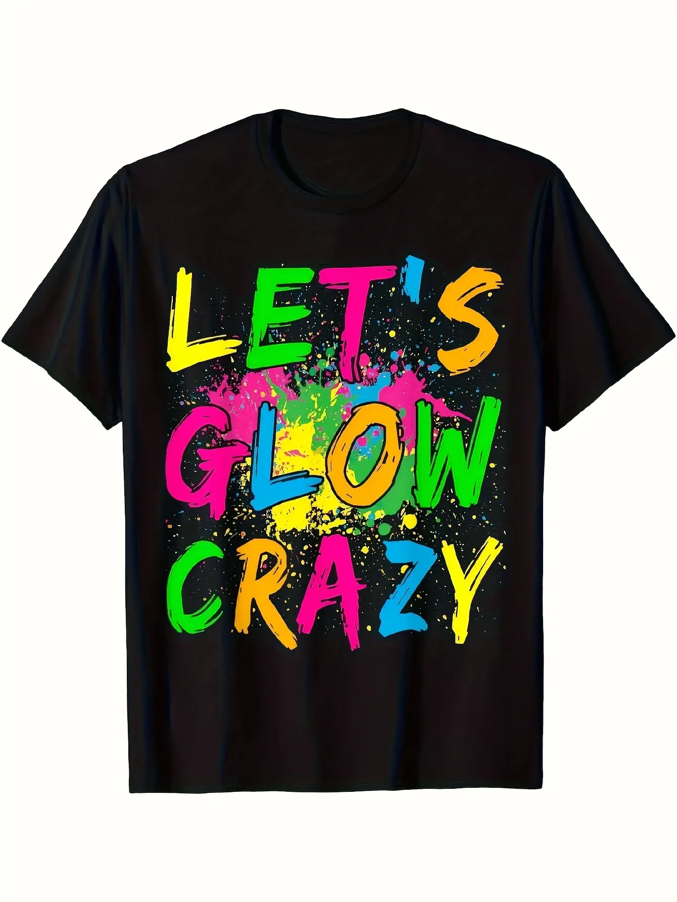 Men's Solid Black Vintage Graphic T-Shirt in Soft 220g 100% Cotton, Luminous Short-Sleeve Round Neck, Sizes S-5XL including 2XL, Casual, Classic, Soft Touch, Short-Sleeve Tee, Shortsleeve, Fabric, Menswear, Tops, Casual Fit, Graphic Print, 3Xl