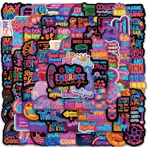 104 neon-style graffiti stickers for luggage, cars, notebooks, skateboards, water bottles, waterproof decorative stickers