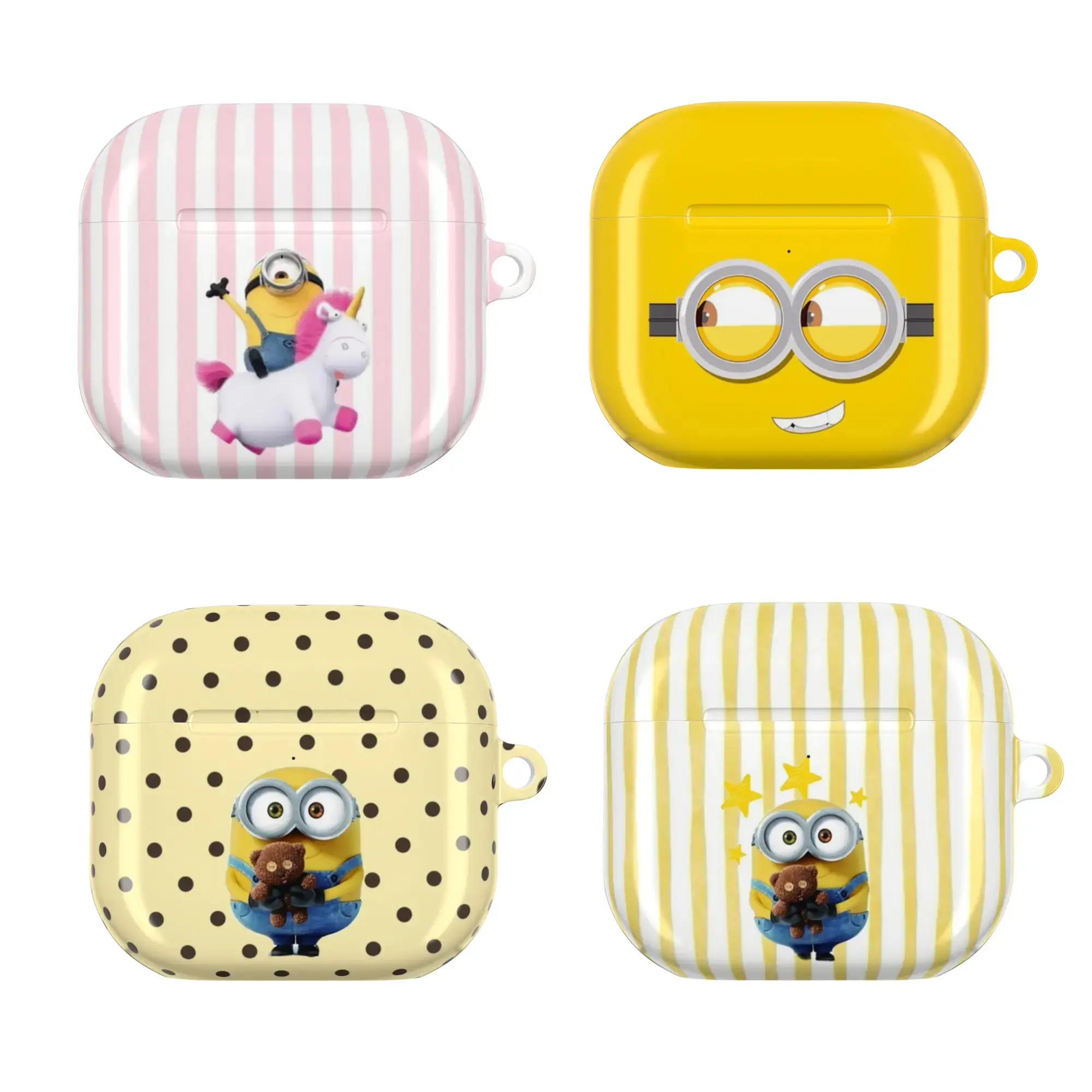 Cute Mini0n Pattern Airpod Case, Funny Anime Movie Nostalgia Protective Cover for AirPods for 4 3 2 1 AirPods Pro 1 2 3