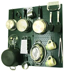 Kitchen Pegboard Organizer Kit Pots & Pans Rack - Green Pegboard with Hooks