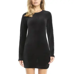 PUMA Womens Iconic T7 Fitted Long Sleeve Dress Casual Casual - Black