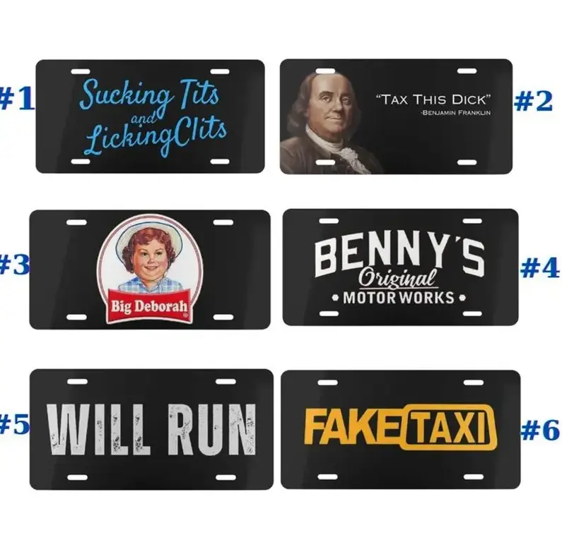 Funny Meme License Plate Collection, 12" x 6" Aluminum Tax This Dck Fake Taxi Vanity Tag