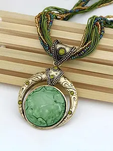 Boho Style Stone Decor Pendant Necklace, Vintage Style Jewelry for Party, Daily Decor, Trendy All-match & Exquisite Jewelry for Birthday Gift, Handmade Fashion Accessory, Necklace for Daughter, Jewelry Gifts