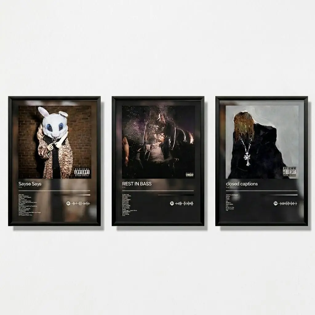 12x18 Poster 3 Pack - Album Wall Cover Art - Underground - Dorm Room Decor - Minimal Arts - Music Lover Gift - , Rest In Bass #44 Matte Photo