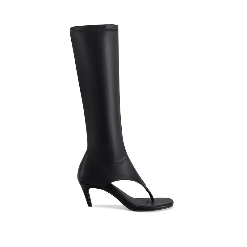CECILE-BLACK STILETTO SANDAL BOOT