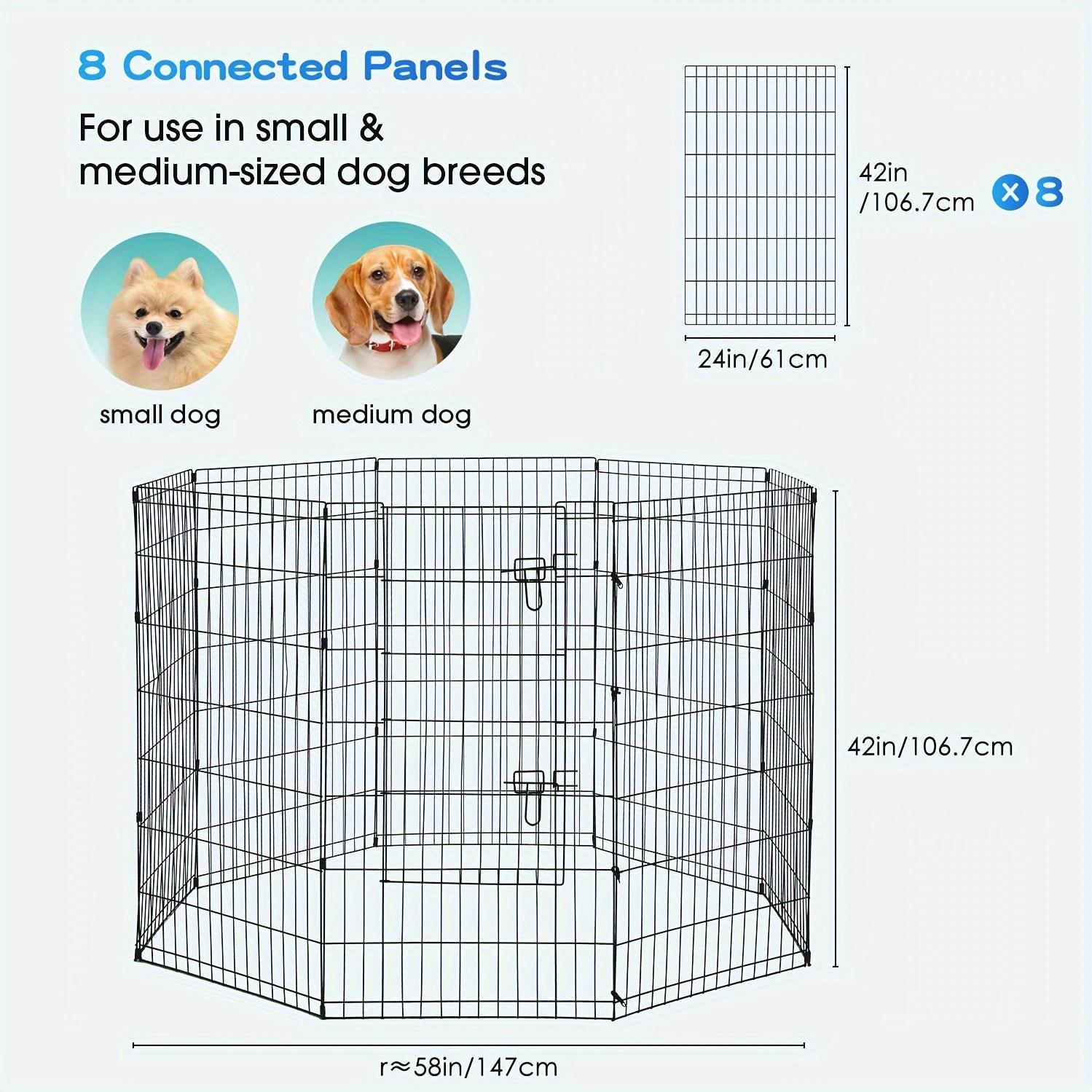 24/30/36/42/48 (H) Inches Pet Playpens for Dogs, Foldable Metal Wire Pet Fence Barrier, Indoor Outdoor Dog Gate for Large, Medium And Small Pets