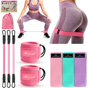 Booty Bands & Ankle Resistance Bands for Women, Fabric Exercise Bands for Legs and Butt Workouts, Workout Kit for Squats, Pilates, Yoga, Strength Training & Home Gym，TikTokShopBlackFriday