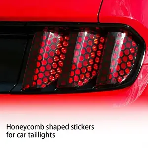 Honeycomb Hollow Headlight Taillight Sticker Cut-out Car Lamp Film 48×30cm