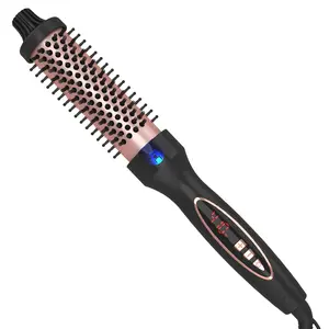 New Upgrade 1.25 Inch Thermal Brush Create Loose & Volume Curls Digital Display 9 Heat Settings Tourmaline Ionic Hair Curler 1 1/4 Inch Curling Iron Brush Dual Voltage for Traveling Handle Plug Comfort