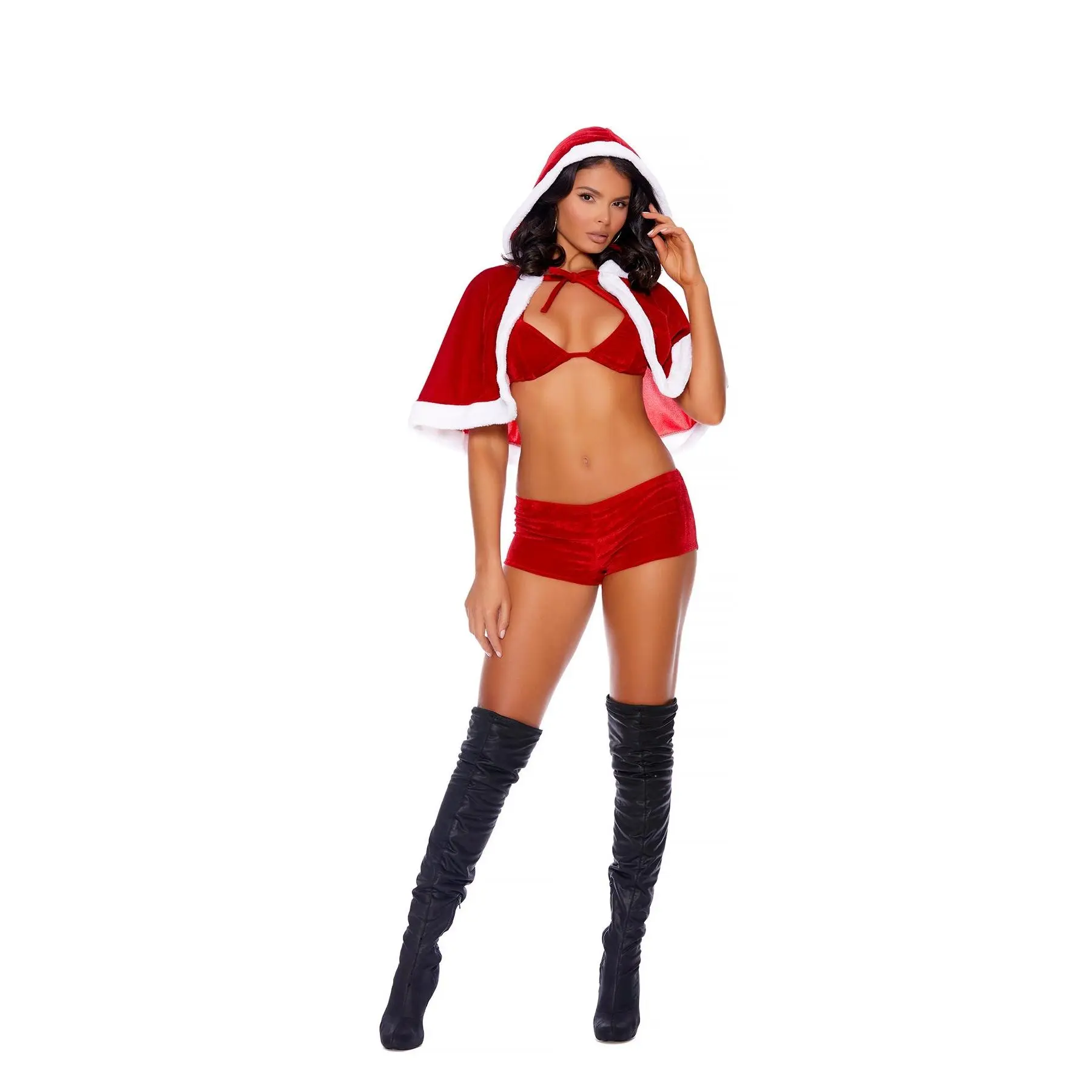 sexy santa costume, christmas lingerie set, santa claus outfit for women, red velvet santa costume, christmas cosplay, santa crop top and shorts, christmas party outfit, festive lingerie, holiday costume for women, santa girl costume