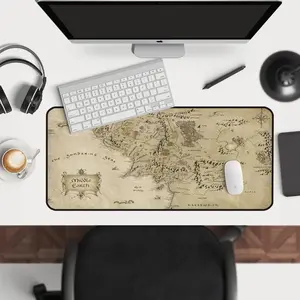Lord of the Rings Middle Earth Map Mousepad - Gift for Him – Custom Mouse Pad, Desk Accessories, Anime Desk Mat, Playmat