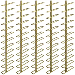 5 Pack Wall Mounted Metal Storage Rack for 60 Wine Bottles Wine Storage Organizer Wine Bottle Display Holder for Kitchen Dining Room Bar Wine Cellar