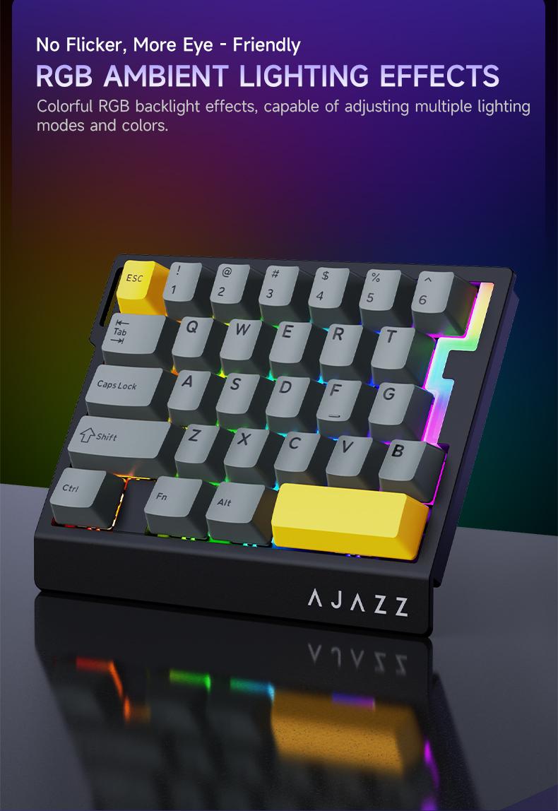 AJAZZ AK029 Single-Handed Wired Magnetic Gaming Keyboard 8K Hz, RGB, 0.01mm RT Precision，29 Keys, For FPS Gaming Colorful RGB  Backlight Web Driver Support Gaming Keyboard