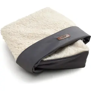 XXL Washable Dog Bed Cover Replacement Plush Fleece Cover for Orthopedic Egg Crate Foam Pet Mat 54x44x4 Inches Grey
