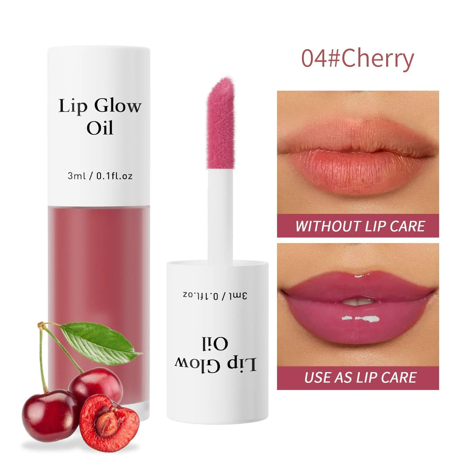 Hydrating Lip Glow Oil - Moisturizing Lip Plumper Gloss, Transparent Plumping Lip Gloss, Lip Oil, Lip Balm for 24H Lip Care and Extreme Dry Lips Treatment, Perfect for Winter Skincare and Cold Weather Protection