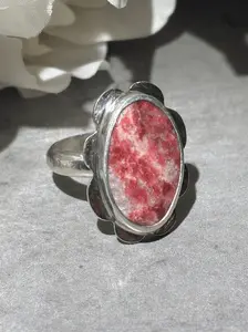 Thulite Flower Ring