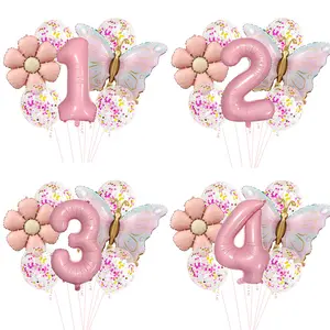 Butterfly Decoration Balloon 1st Birthday Girl Numbers 1st Foil Balloon Butterfly, 1 Year Birthday Decoration Butterfly, Balloon 1st Birthday Girl Birthday Butterfly Themed Party