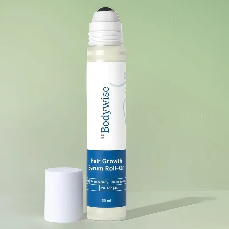 Be Bodywise Advanced Hair Density Roll-On Serum 25ml | 5% Saw Palmetto 3% Rosemary 1% Caffeine 3% Fenugreek | Anti Hair Fall Scalp Serum for Men & Women