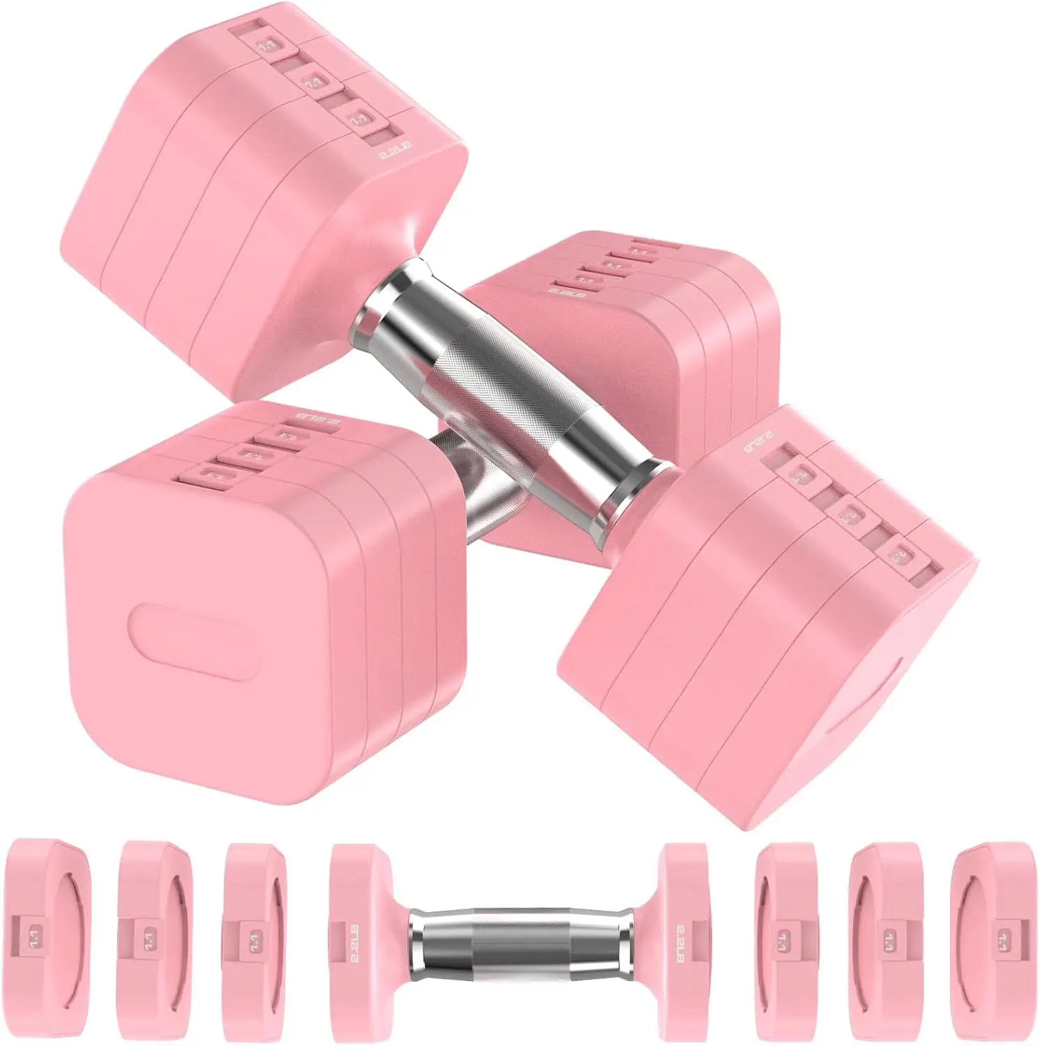 22LB 26.4LB 30.8LB Adjustable Dumbbells Set, Adjustable Weight Dumbbells with Multiple Levels, Hand Weights Sets for Women/Men Home Gym Full Body Workout
