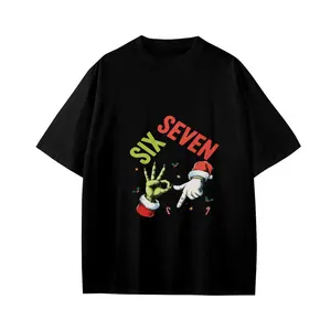 Christmas T-shirts for boys and girls - short-sleeved crew neck design, featuring 67 emojis, green hands, and the OK sign. This loose and comfortable holiday T-shirt is perfect for birthday parties for children aged 6 and 7, and makes a great gift for kid