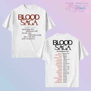 OT7 En- Tee Shirt, Blood Saga World Tour 2026 T-Shirt, Kpop Concert Graphic Tee, Double Sided Vampire Aesthetic Shirt, Tour Dates Streetwear Unisex Fan Gift Summer Outfit, Gift for Girl Friend, Fan Merch