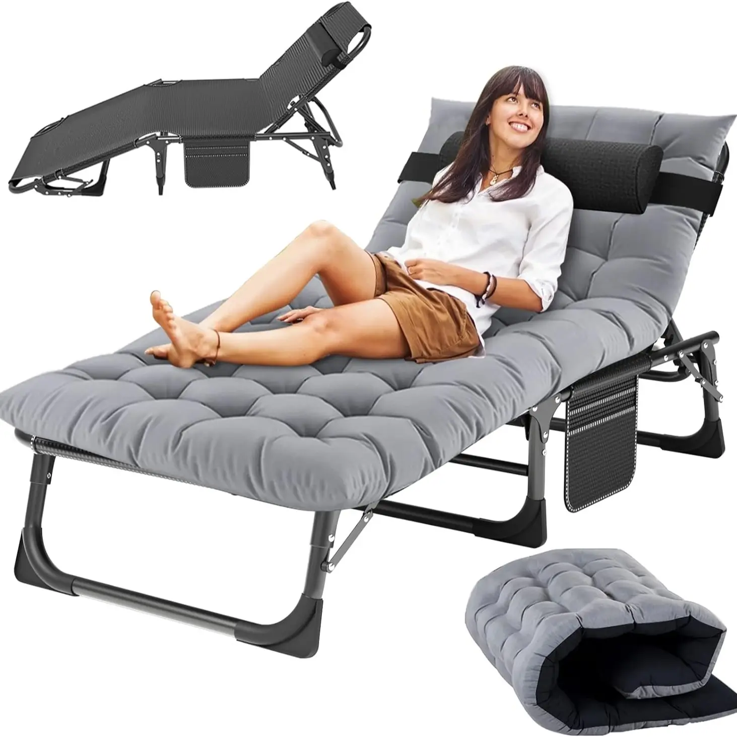 Black Cot with Gray Mattress