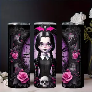 1pc 20-Ounce Cartoon Printed Vacuum Insulated Cup Ideal For Hot And Cold Drinks With Rust Proof Design A Thoughtful Gift For Loved Ones