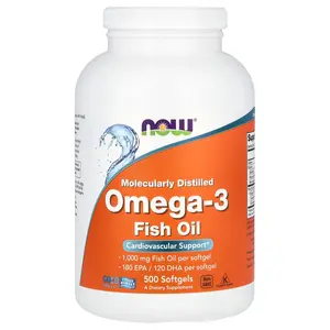 NOW Foods Omega-3 Fish Oil, 1,000 mg, 500 Softgels