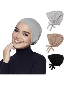 3pcs Satin Inner Caps for Hijab Wearers, Breathable Hair Care Accessories, Promote Scalp Health and Hair Growth, Jersey Hijabs for Various Occasions