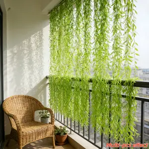 20/40/00Pcs Artificial Green Willow Branches - Maintenance-Free Spring And Summer Decorative Drapes, All-Weather Hanging Ivy, Suitable for Wedding Arch Decorations, Hotel And Ceiling Decor, Climbing Frame Decorations, And Ceiling Embellishments