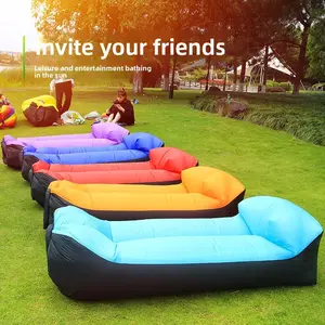 No Pump Inflatable Pillow Sofa for Festival and Camping, 200kg Load Bearing, Waterproof Lazy Sofa, Comfortable Outdoor Furniture, Air Couch