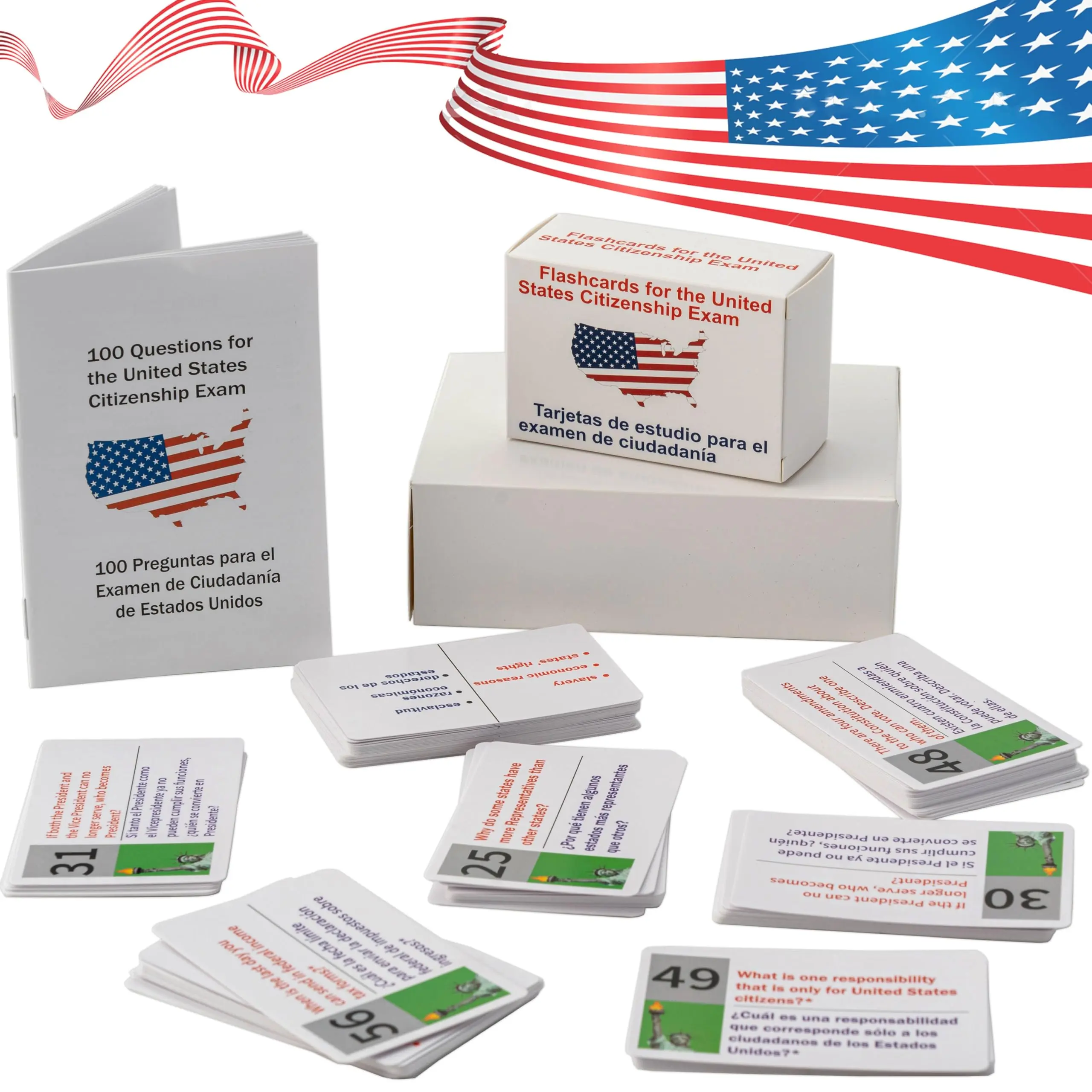 2026 US Citizenship Exam Cards-Portable Cards Prepare for the Naturalization Exam with 100 Official USCIS Questions and Answers.