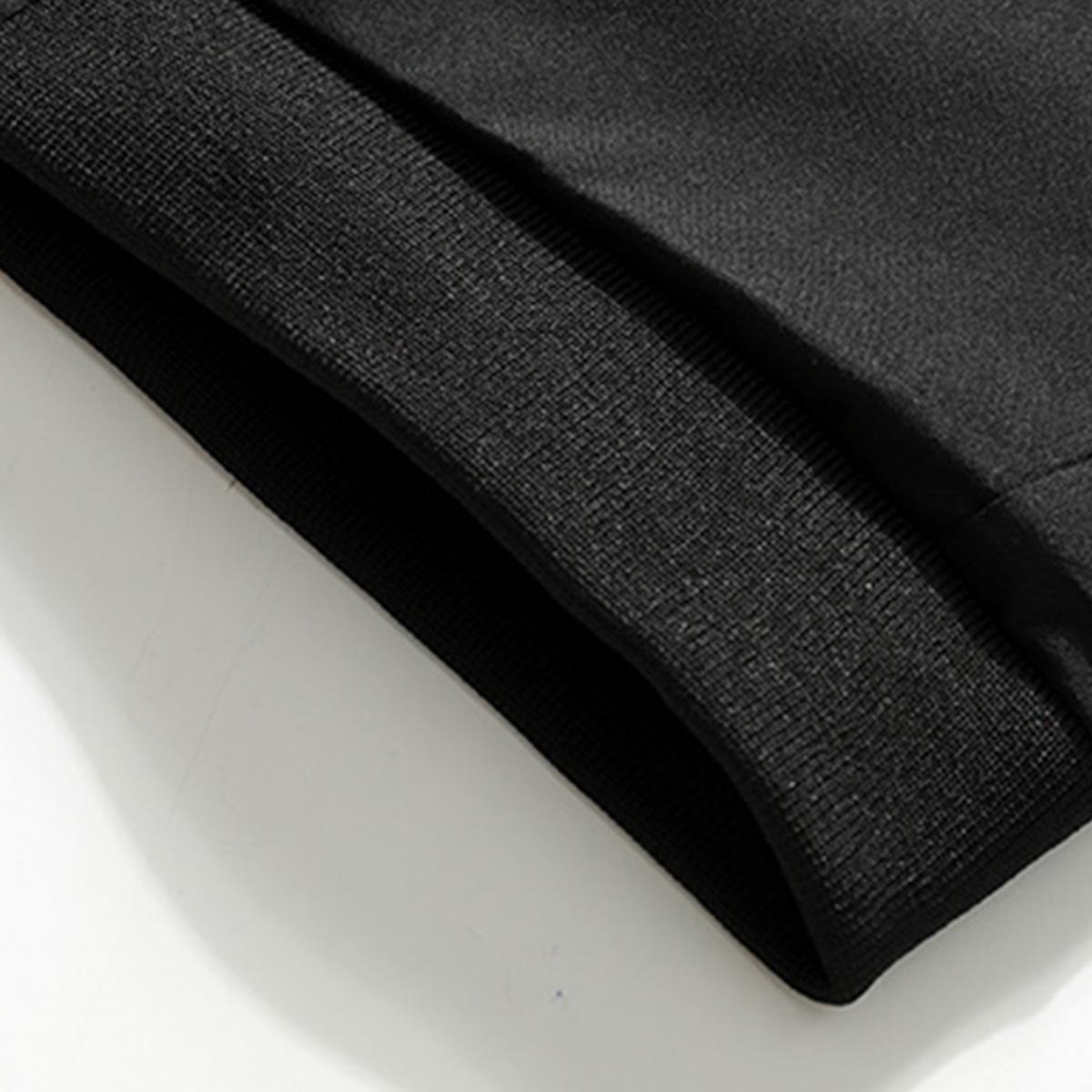 Men's Plain Waterproof Windproof Drawstring Zip Up Hooded Jacket, Casual Long Sleeve Zipper Pocket Design Outerwear for Outdoor Activities, Men's Clothes for All Seasons, Menswear