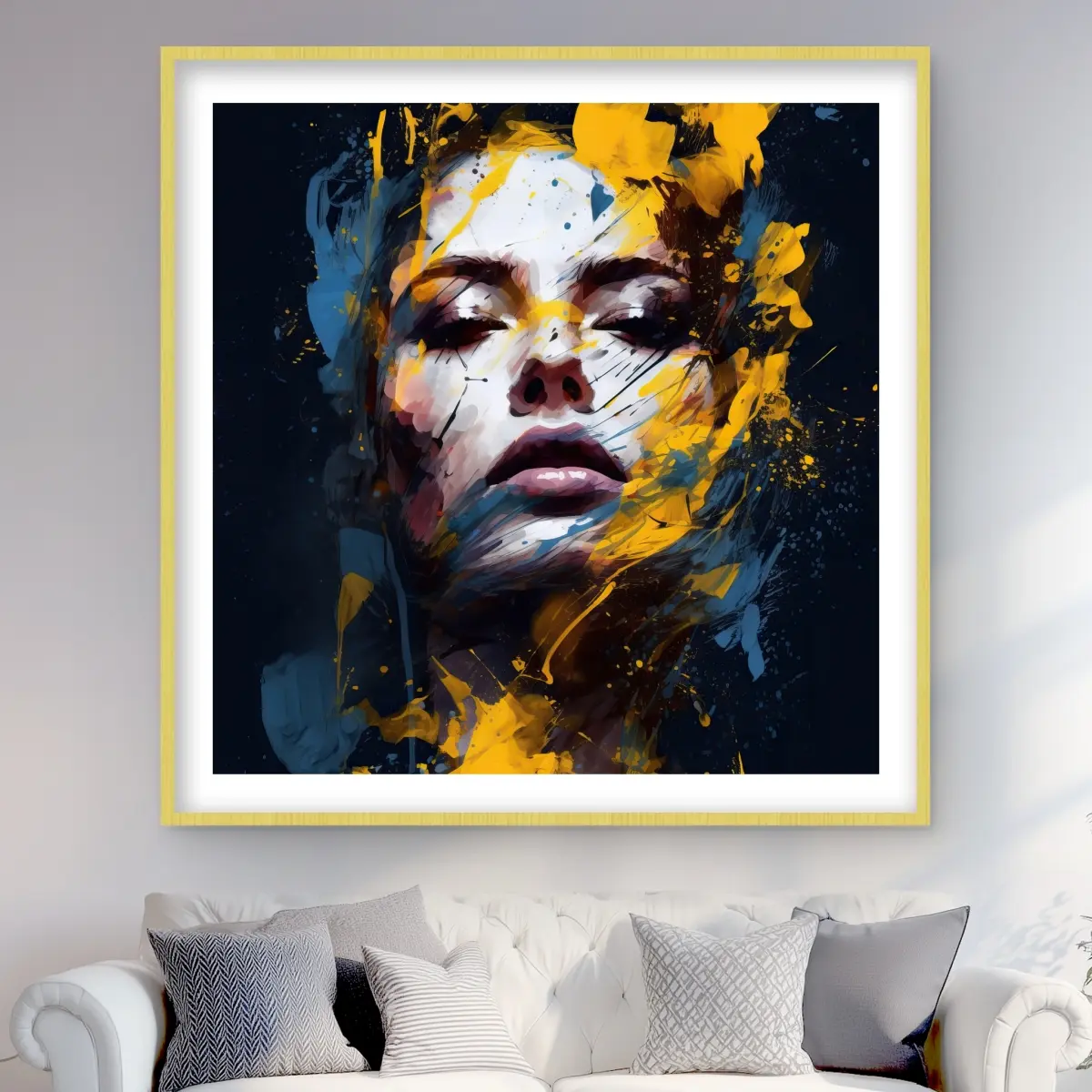 212 MAIN Sensual Tornado Black-Framed Matted Abstract Geometric Stylized Surreal Print, 48x48in Modern Contemporary Eclectic Wall Art, Art Wall Decoration for Home