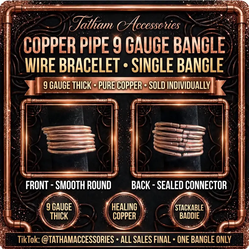 Pure African  Authentic  9 GAUGE COPPER PIPE WIRE BRACELET 1pcs