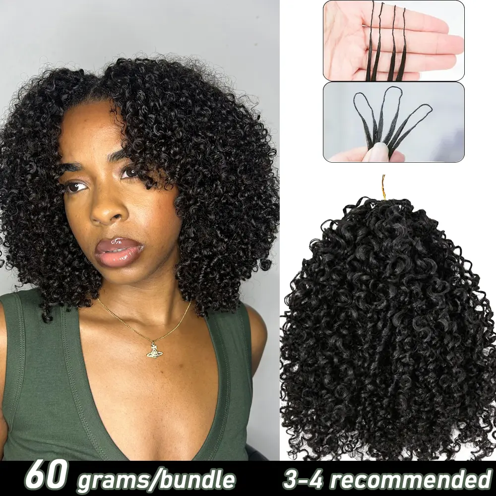 YWIGS Crochet Human Hair for Miracle Knots Human Hair Feather Crocher Hair for Boho Braids Burmese Curly Pre-Separated 60grams Invisible Crochet Hair Extensions #TikTokShopFallDealsForYou