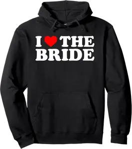 I Love The Bride & I Love The Groom – Matching Wedding Set Pullover Hoodie - Mekhichri Shop 82B0F35JW8YM
