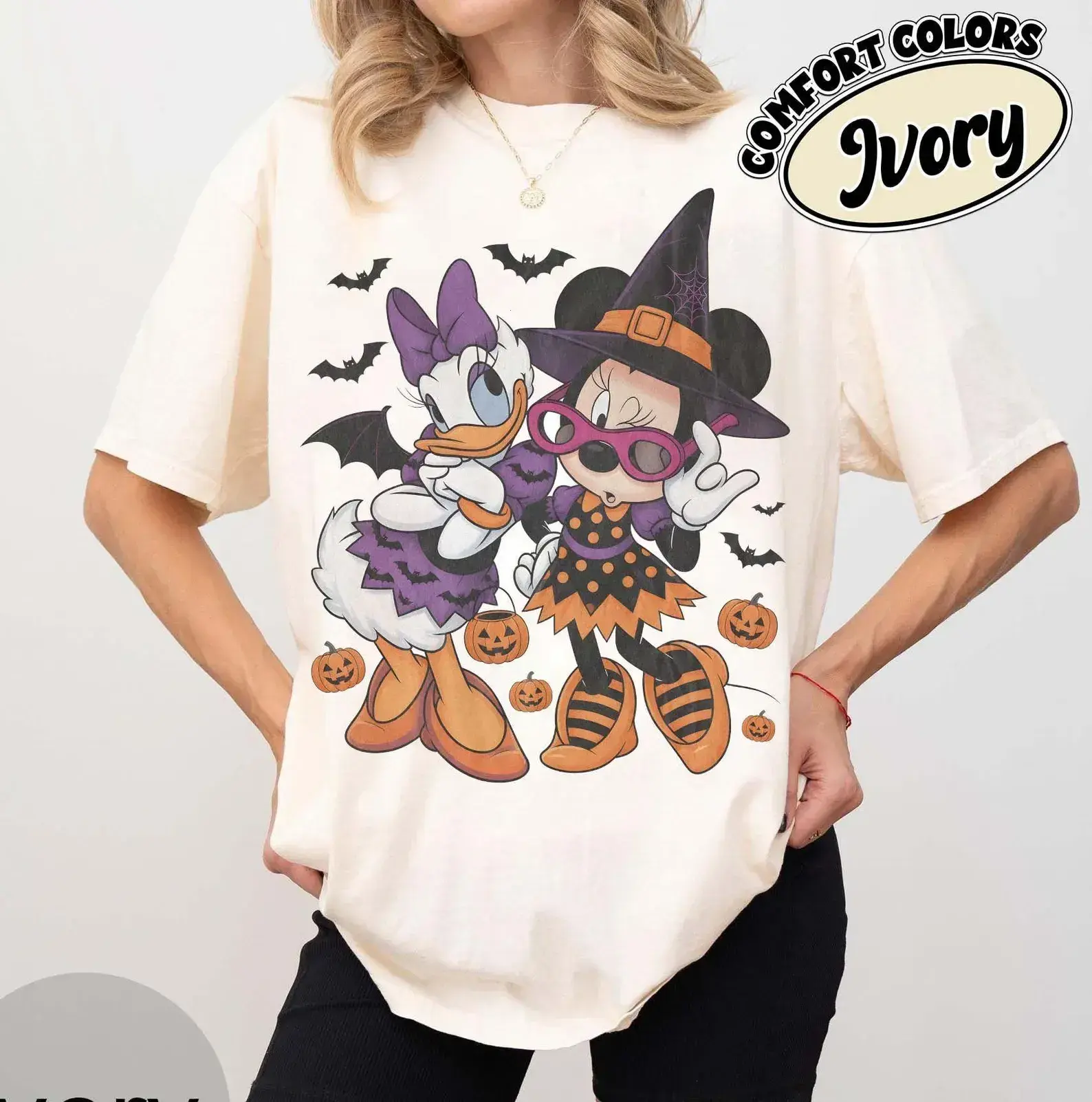 Comfort Colors® Retro Minnie Daisy Halloween Shirt, Spooky Besties, Trick Or Treat 2026 Tee, Halloween Matching Trip Shirt