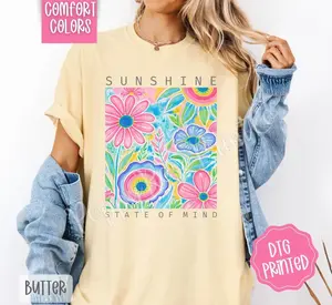 Sunshine State of Mind Comfort Colors Shirt, Cute Summer Tshirt, Trendy Women's Tee, Gift for Her HG0